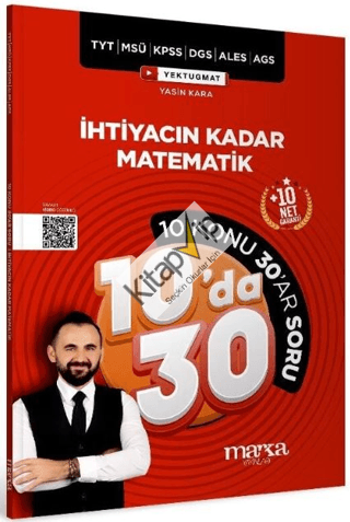 KPSS MEB-AGS YKS TYT MSÜ DGS ALES İhtiyacın Kadar Matematik 10 da 30 Konu Anlatımlı Soru Bankası Çözümlü