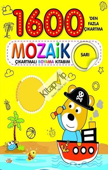 1600 Mozaik Çıkartmalı Boyama Kitabım Sarı Kitap