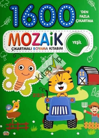 1600 Mozaik Çıkartmalı Boyama Kitabım Yeşil Kitap