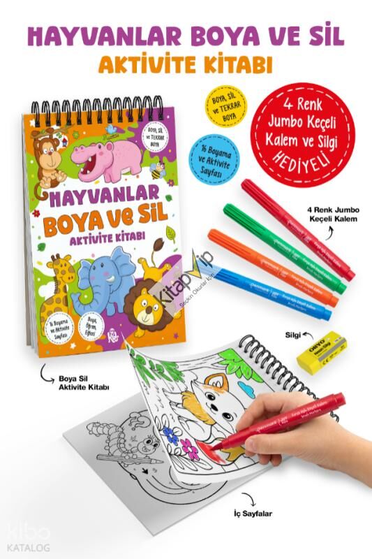 Hayvanlar – Boya ve Sil Aktivite Kitabı