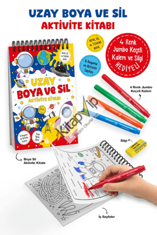 Uzay – Boya ve Sil Aktivite Kitabı / 3 Yaş +