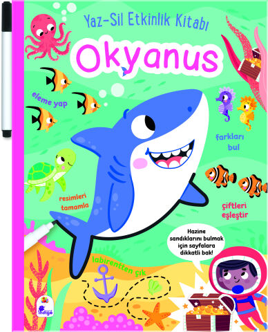Yaz-Sil Etkinlik Kitabı – Okyanus (Kalemli)