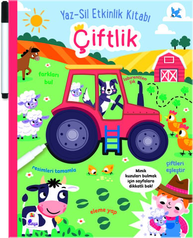 Yaz-Sil Etkinlik Kitabı – Çiftlik (Kalemli)