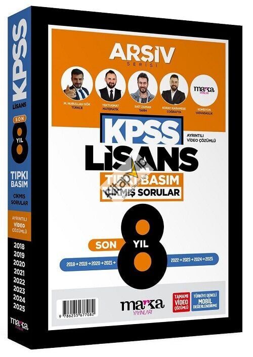 Marka 2026 KPSS Genel Yetenek Genel Kültür Lisans Çıkmış Sorular Son 8 Yıl Tıpkı Basım Çözümlü ARŞİV Serisi Marka Yayınları