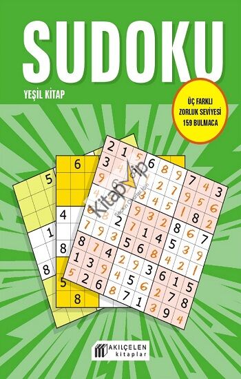 Sudoku Yeşil Kitap - Üç Farklı Zorluk Seviyesi  159 Bulmaca
