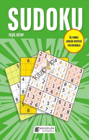 Sudoku Yeşil Kitap - Üç Farklı Zorluk Seviyesi  159 Bulmaca