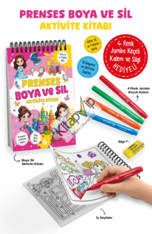 Prenses – Boya ve Sil Aktivite Kitabı / 3 Yaş +