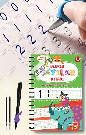 Sayıları Yazmayı Kolayca Öğreten Kitap | Sihirli Uçan Kalemli Oluklu (kabartmalı) Sayılar Kitabı