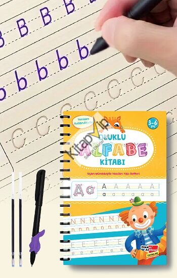 Alfabe Yazı Kitabı Sihirli Uçan Kalemli Oluklu (KABARTMALI) | Yazmayı Kolayca Öğreten Kitap
