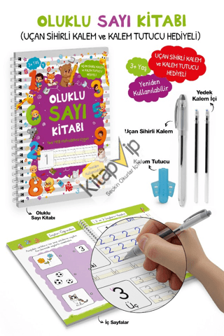 Oluklu Sayı Kitabı (Uçan Sihirli Kalem ve Kalem Tutucu Hediyeli)