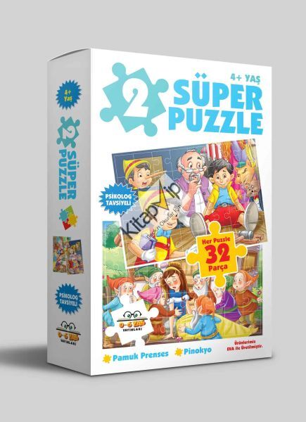 2 Süper Puzzle - Pamuk Prenses - Pinokyo 4+ Yaş