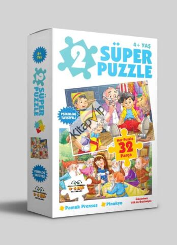 2 Süper Puzzle - Pamuk Prenses - Pinokyo 4+ Yaş