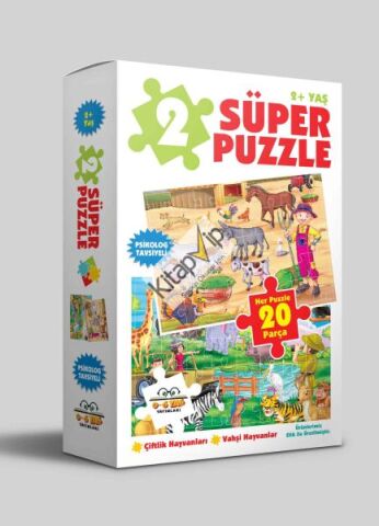 2 Süper Puzzle - Çiftlik Hayvanları - Vahşi Hayvanlar 2+ Yaş