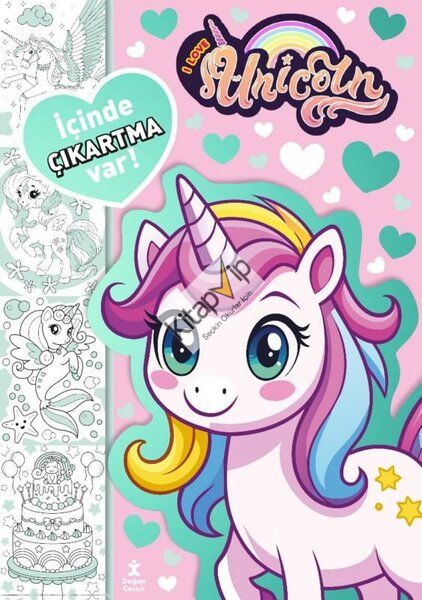 I Love Unicorn - En Sevdiğim Boyama Kitabı - Çıkartmalı