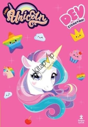 Unicorn - Dev Çıkartmalı Boyama Kitabı